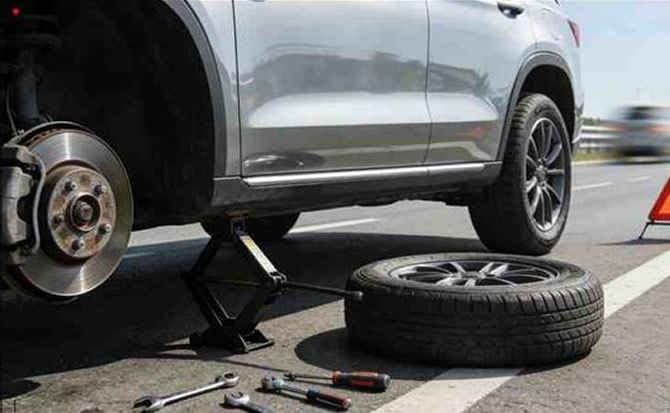 防城区汽车流动补胎案例